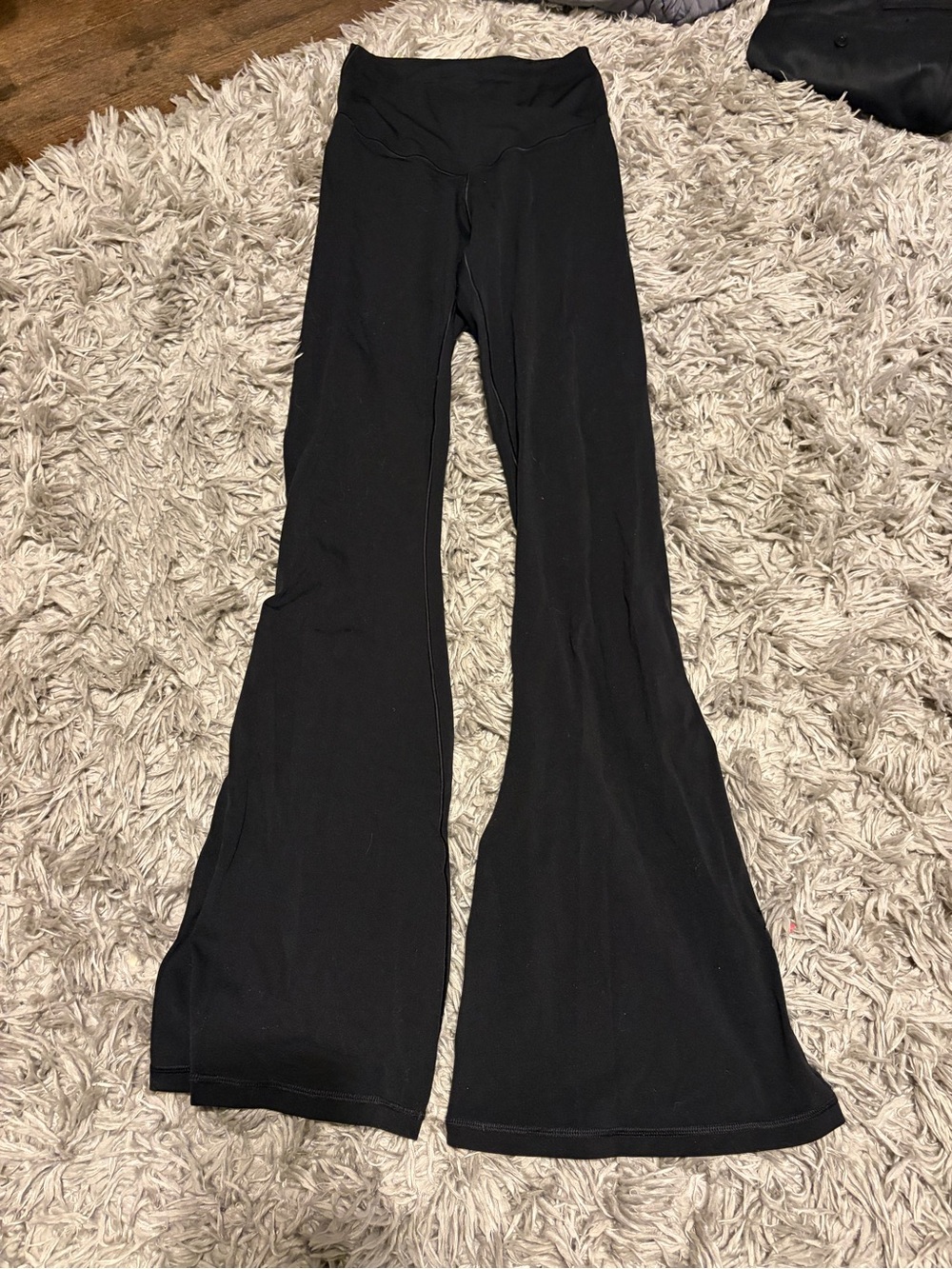 aerie Black High-Rise Crossover Active Flare Leggings